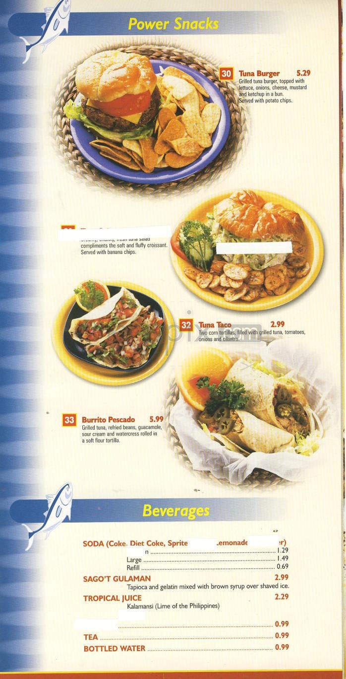 Davao Tuna Grill - Glendale, CA menu_pic