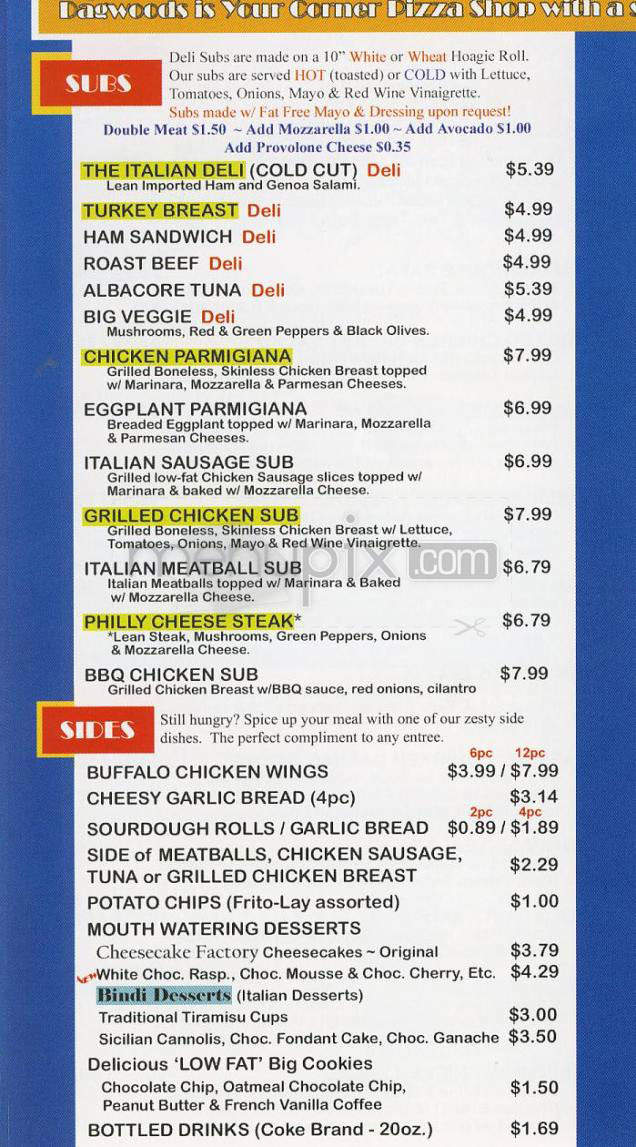 Dagwoods Pizza - Venice, CA menu_pic