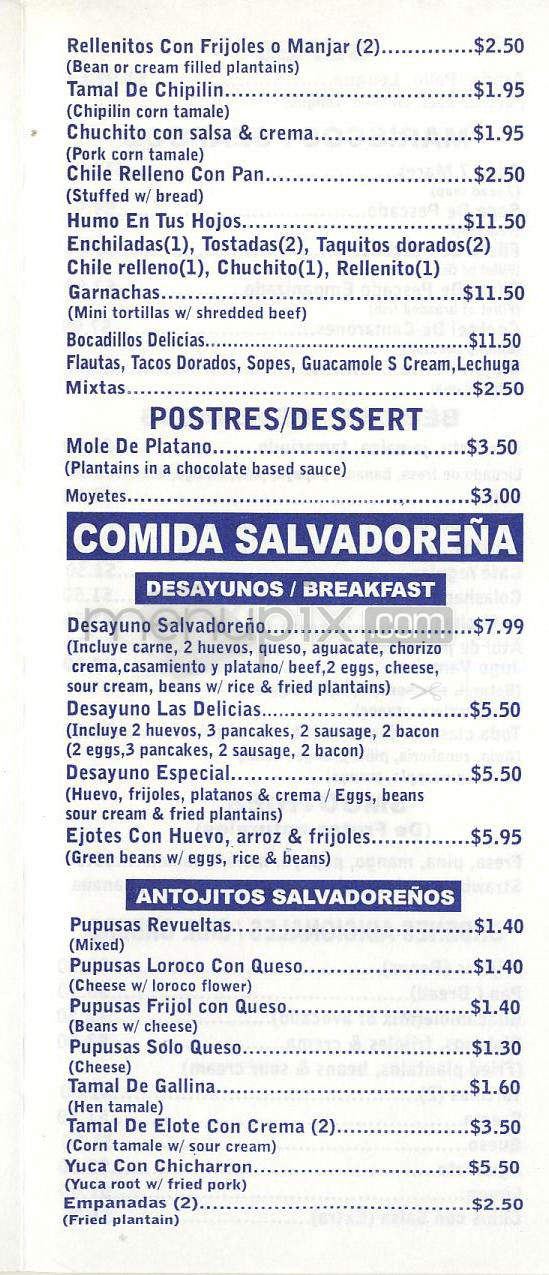 Delicias Hispanas Restaurante - Los Angeles, CA menu_pic