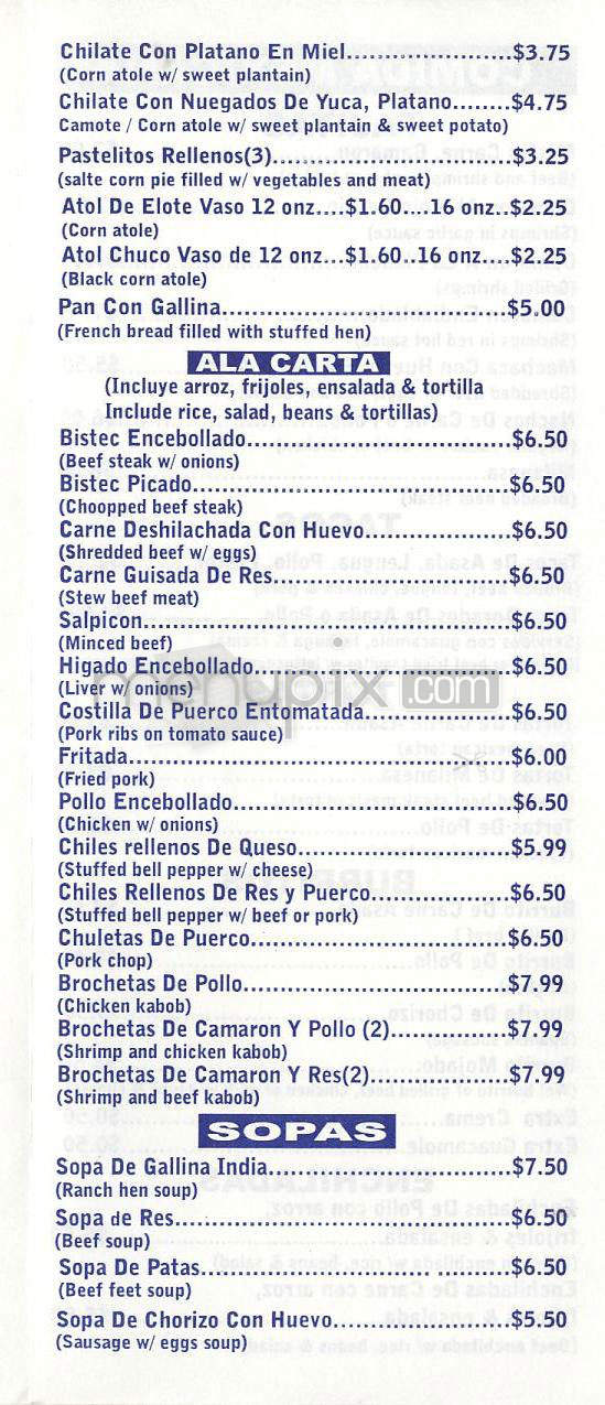 Delicias Hispanas Restaurante - Los Angeles, CA menu_pic