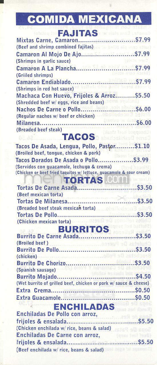 Delicias Hispanas Restaurante - Los Angeles, CA menu_pic