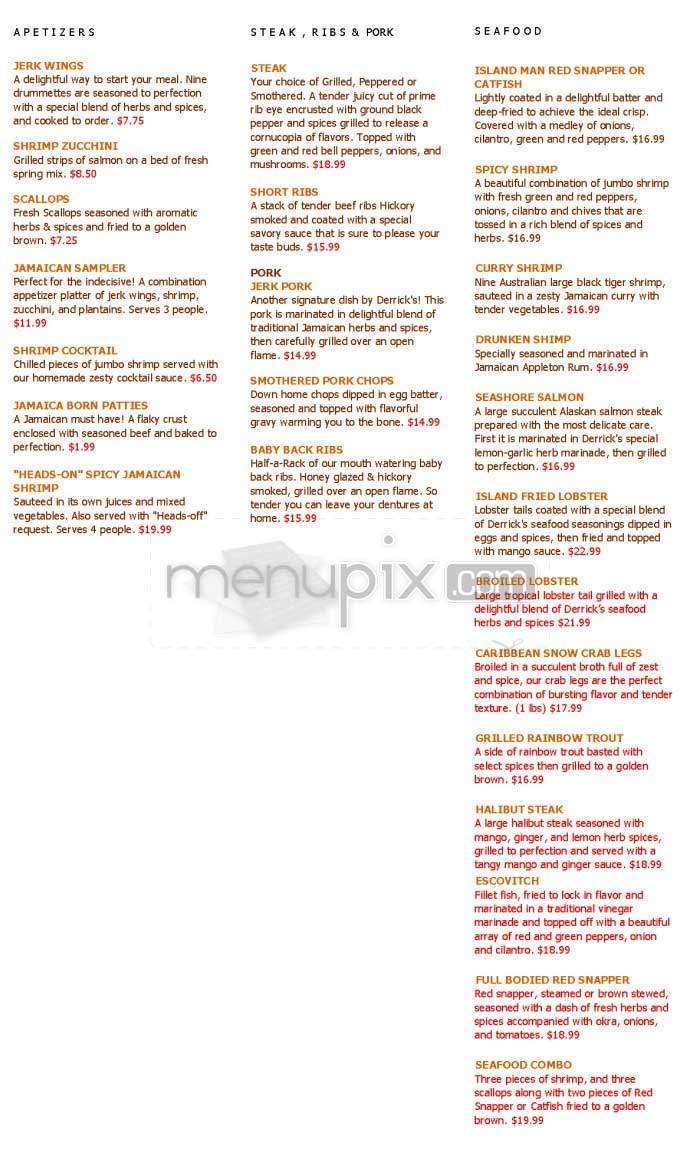 Derrick's - Los Angeles, CA menu_pic