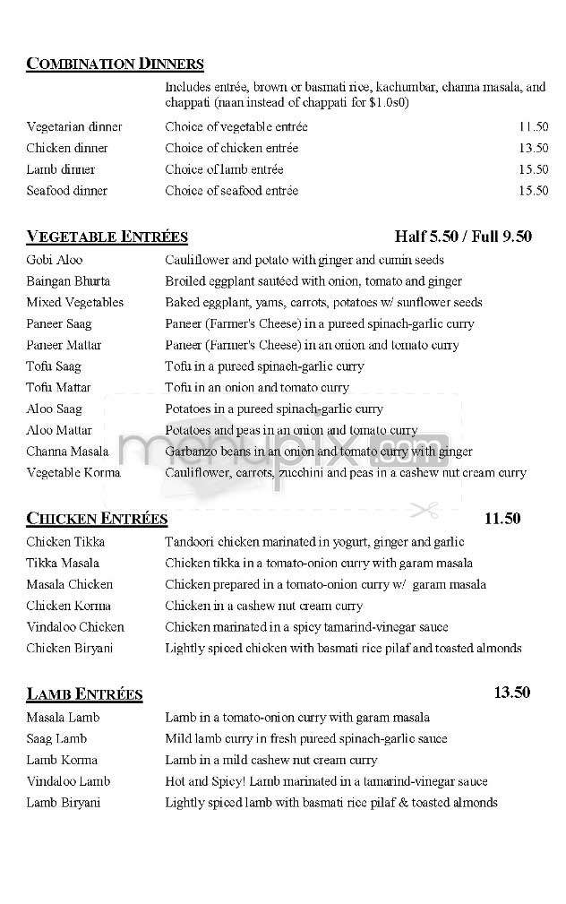 Dhaba - Santa Monica, CA menu_pic
