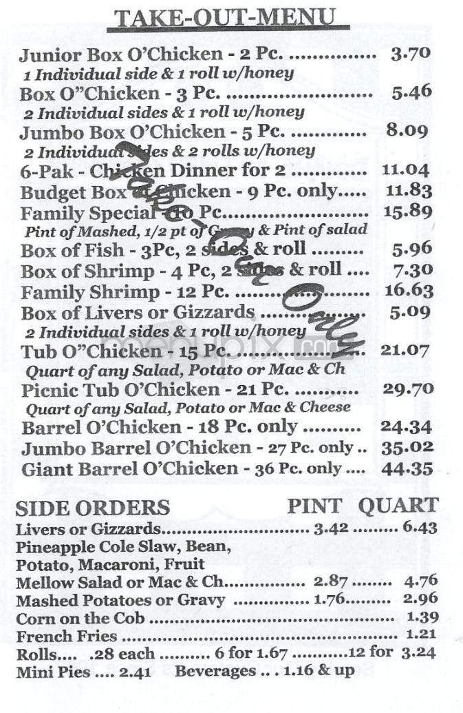 Dinah's Fried Chicken - Glendale, CA menu_pic