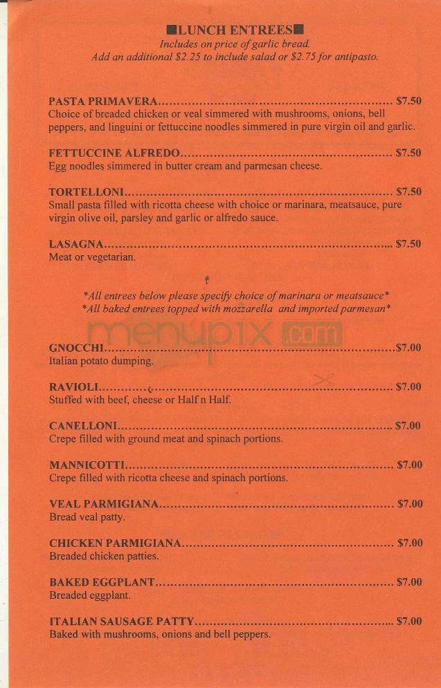 Domenico's Italian Restaurant - Pasadena, CA menu_pic