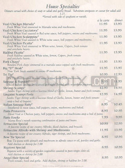 Domenico's Italian Restaurant - Pasadena, CA menu_pic