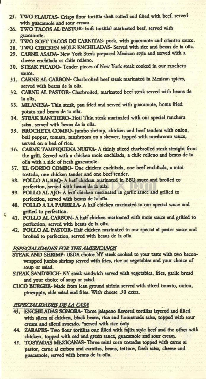 Don Cuco's - Glendale, CA menu_pic