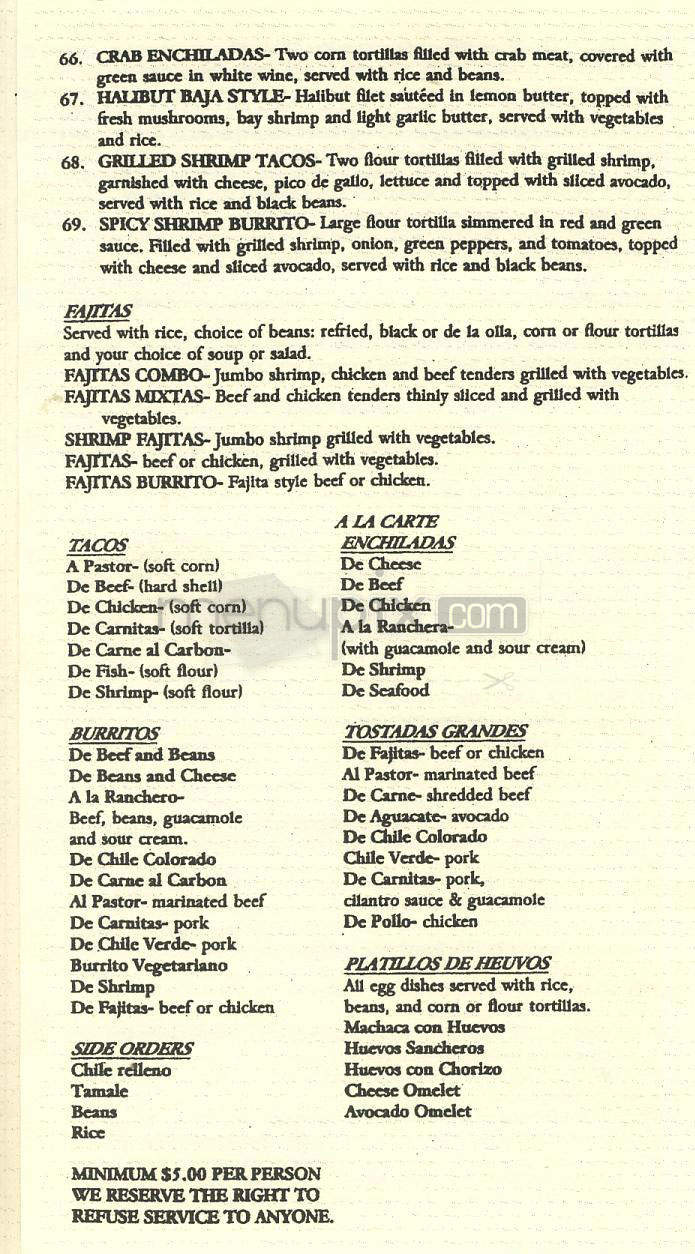 Don Cuco's - Glendale, CA menu_pic