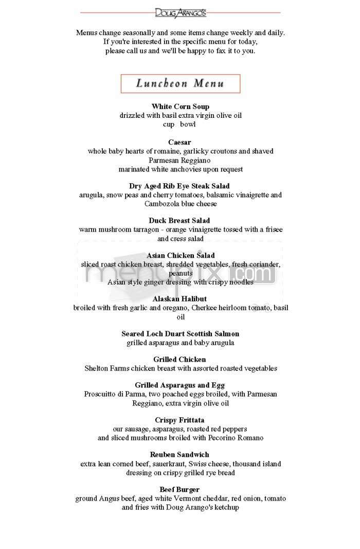 Doug Arango's - West Hollywood, CA menu_pic