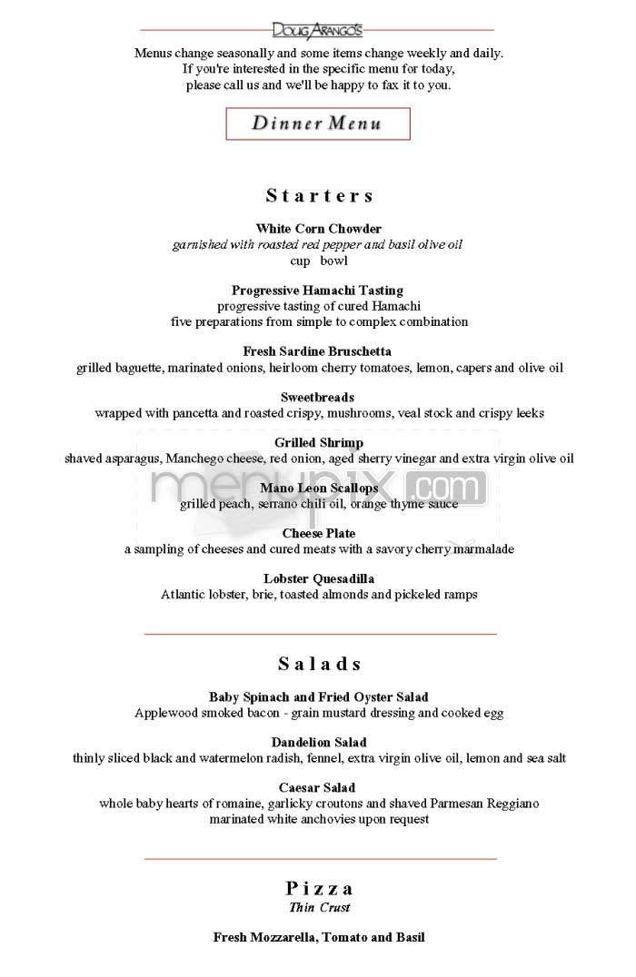 Doug Arango's - West Hollywood, CA menu_pic