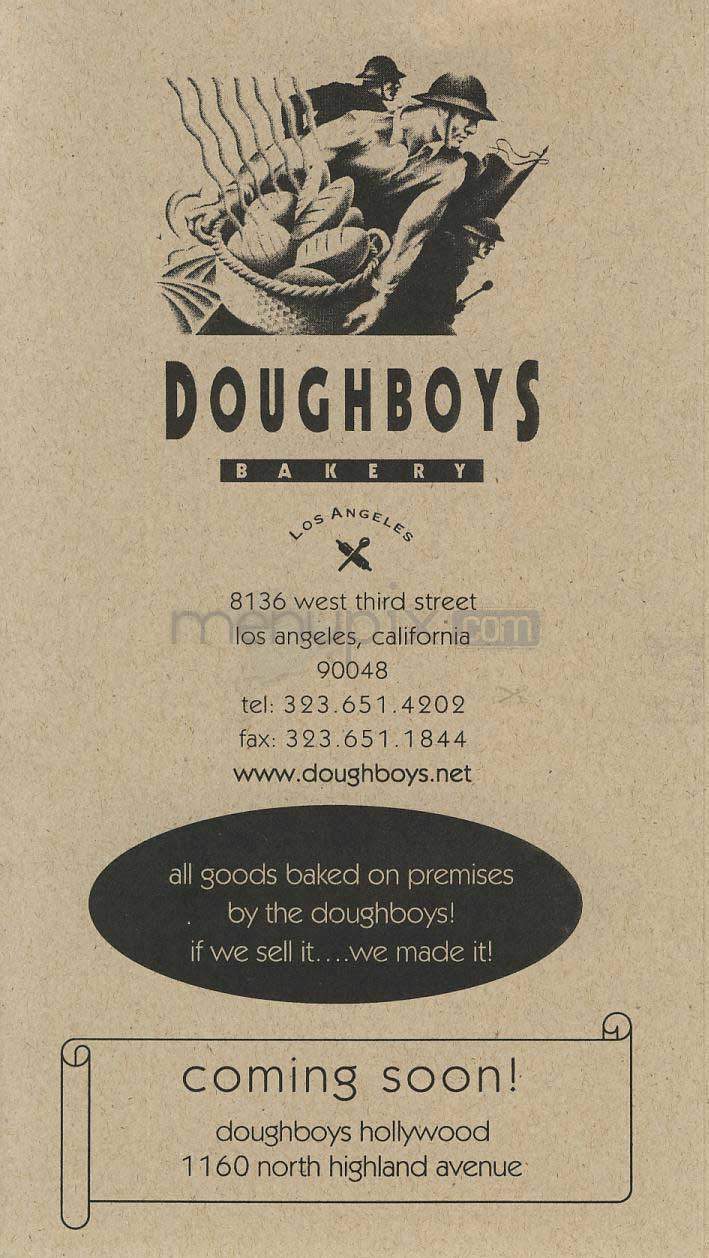 Doughboys - Los Angeles, CA menu_pic