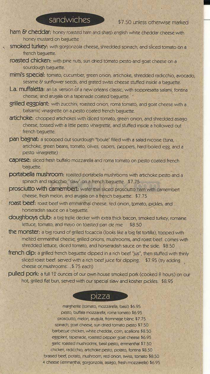 Doughboys - Los Angeles, CA menu_pic