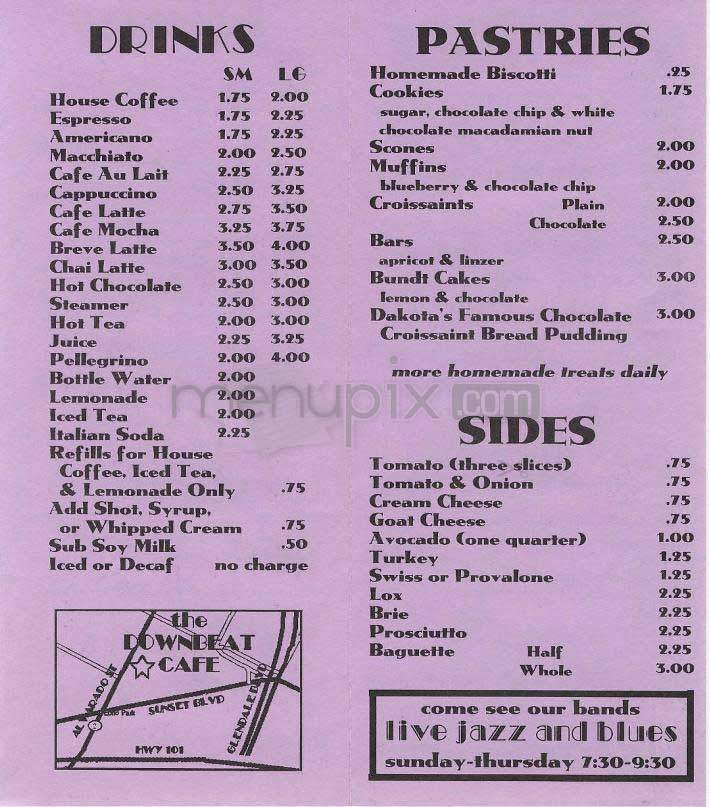 Downbeat Cafe - Los Angeles, CA menu_pic