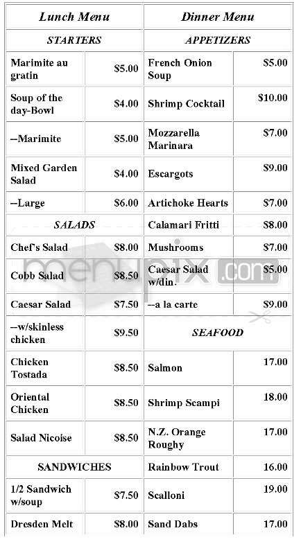 Dresden Room - Los Angeles, CA menu_pic