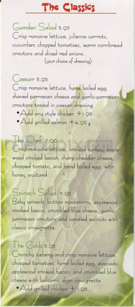 The Dressing Room - Sherman Oaks, CA menu_pic