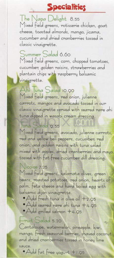 The Dressing Room - Sherman Oaks, CA menu_pic