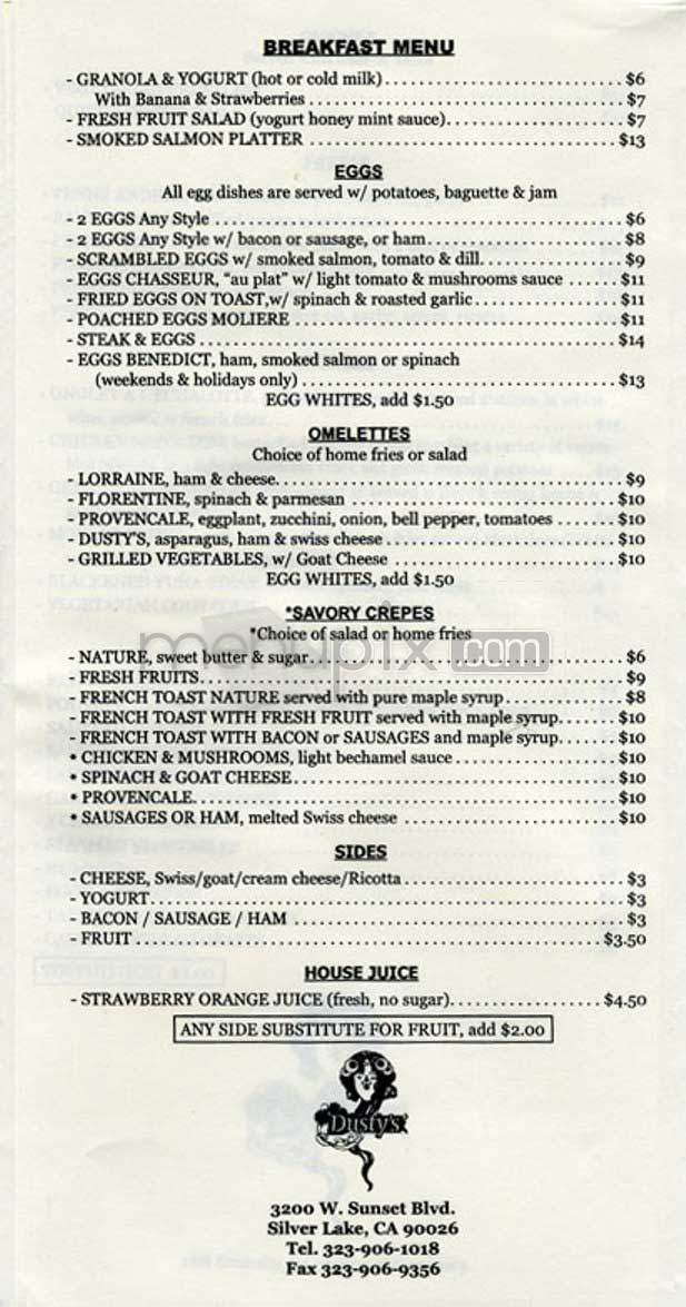 Dusty's - Los Angeles, CA menu_pic