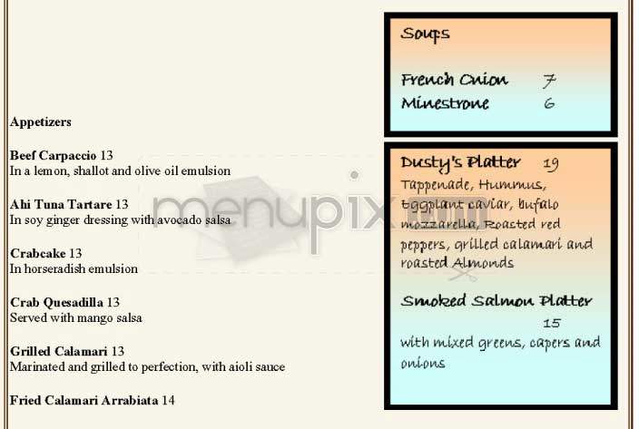 Dusty's - Los Angeles, CA menu_pic
