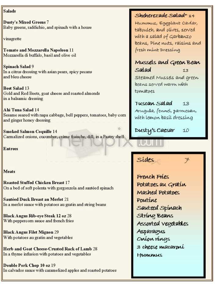 Dusty's - Los Angeles, CA menu_pic
