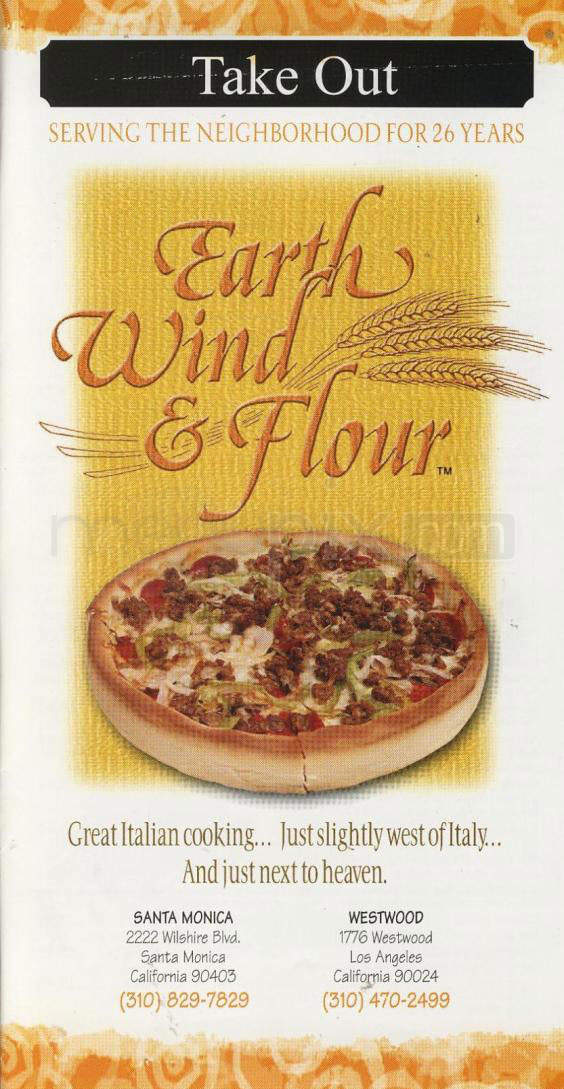 Earth Wind & Flour - Santa Monica, CA menu_pic