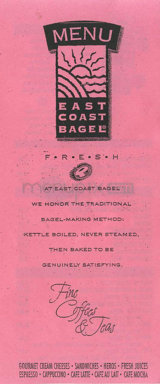 East Coast Bagel - Marina Del Rey, CA menu_pic