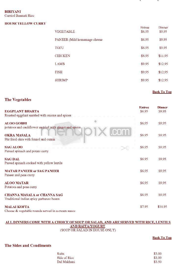 East India Grill - Los Angeles, CA menu_pic