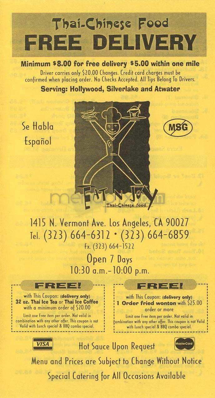 Eat N Joy - Los Angeles, CA menu_pic