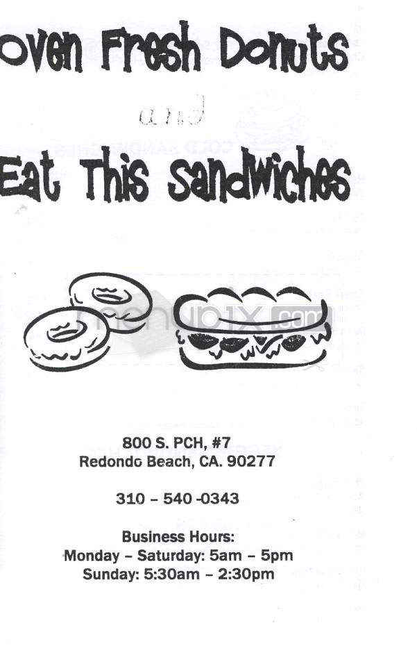 Eat This Donuts & Sandwiches - Redondo Beach, CA menu_pic