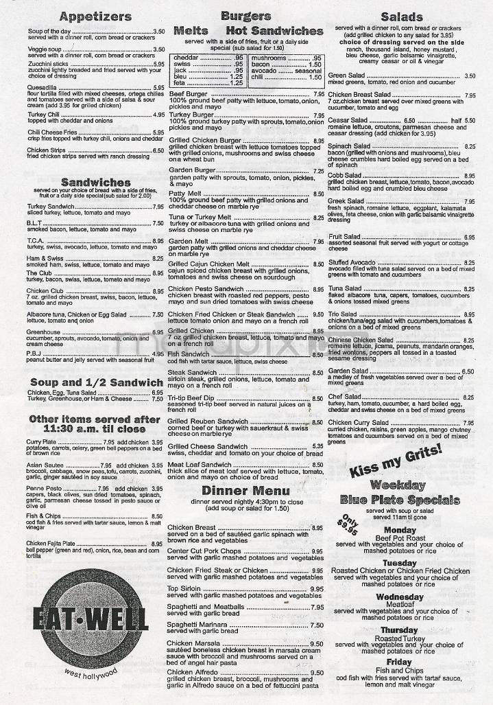 Eat Well - West Hollywood, CA menu_pic
