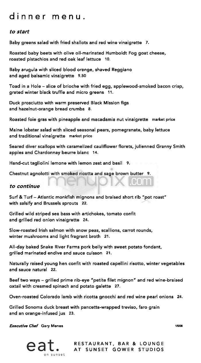 Eat. On Sunset - Los Angeles, CA menu_pic