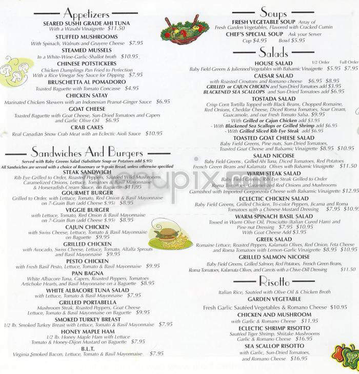 Eclectic Cafe - North Hollywood, CA menu_pic