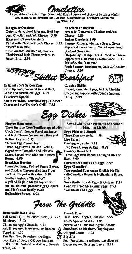 Edie's Diner - Marina Del Rey, CA menu_pic