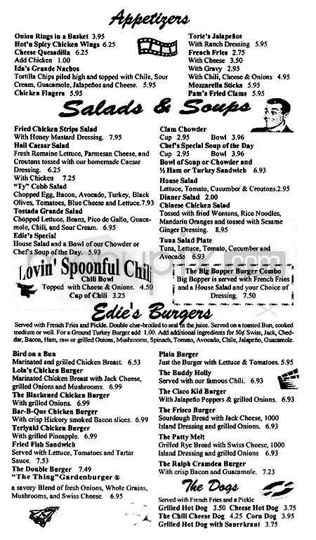 Edie's Diner - Marina Del Rey, CA menu_pic