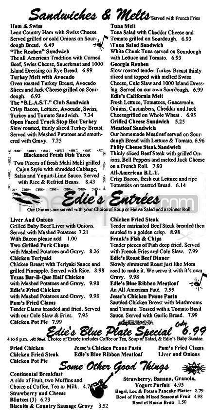 Edie's Diner - Marina Del Rey, CA menu_pic