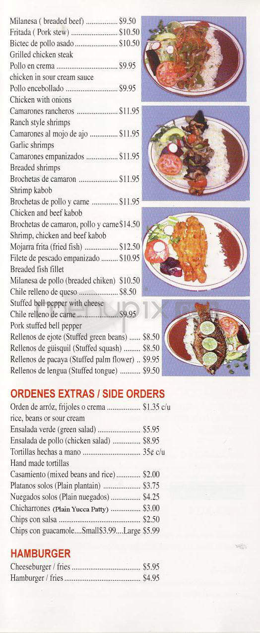 El Baron De Centro America - Los Angeles, CA menu_pic