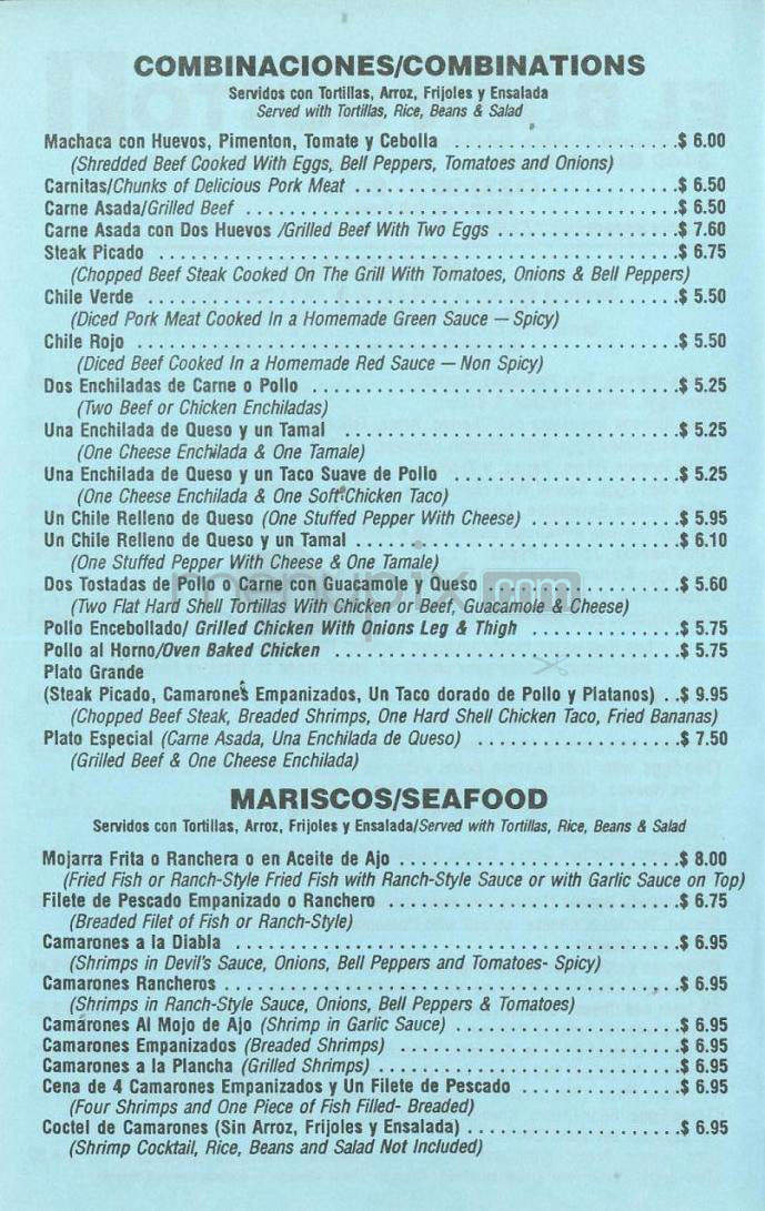 El Buen Gusto - Los Angeles, CA menu_pic