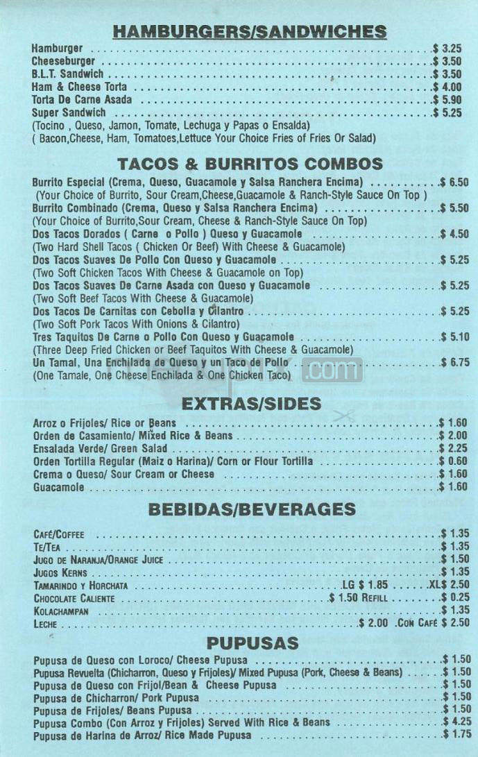 El Buen Gusto - Los Angeles, CA menu_pic
