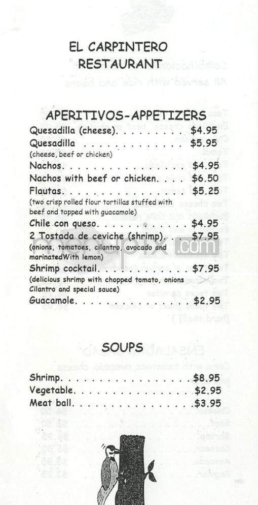 El Carpintero - Burbank, CA menu_pic