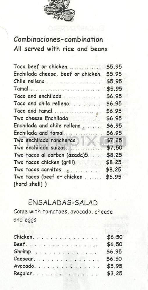El Carpintero - Burbank, CA menu_pic