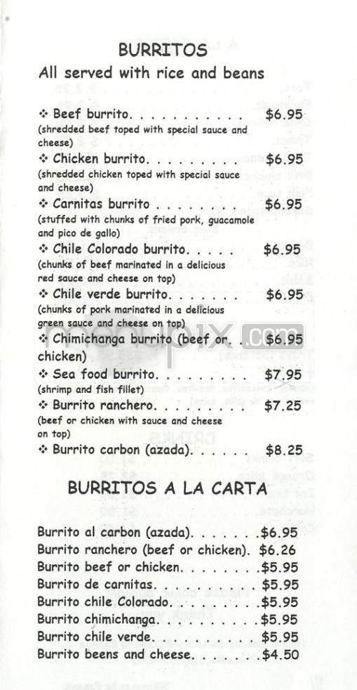 El Carpintero - Burbank, CA menu_pic