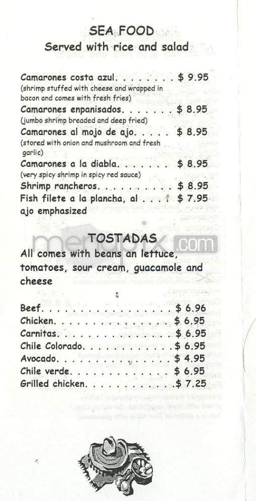 El Carpintero - Burbank, CA menu_pic