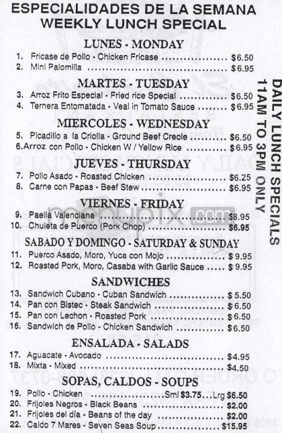 El Cochinito - Los Angeles, CA menu_pic