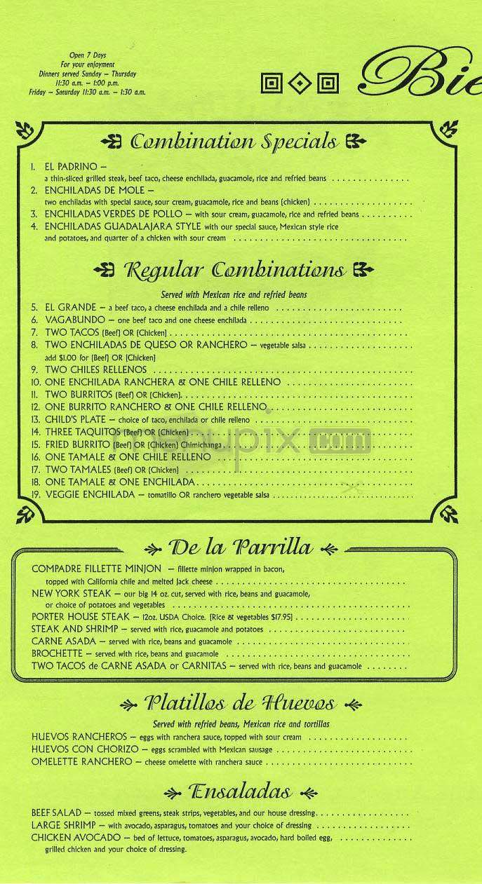 El Compadre - Los Angeles, CA menu_pic