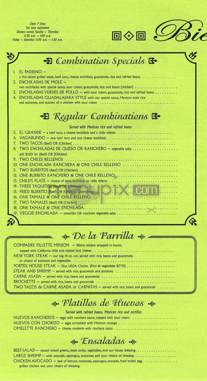 El Compadre - West Hollywood, CA menu_pic