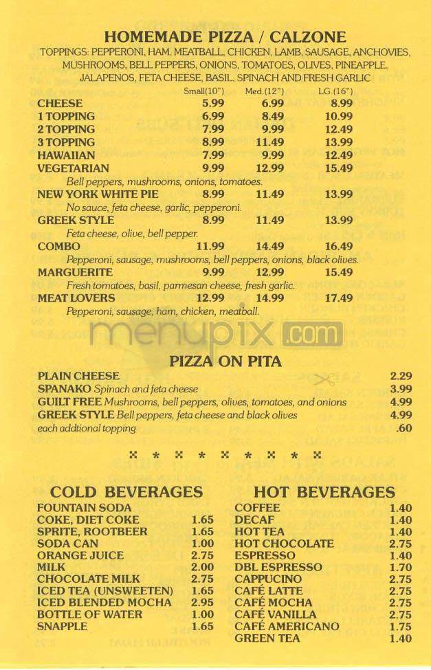 El Greco Cafe - Los Angeles, CA menu_pic