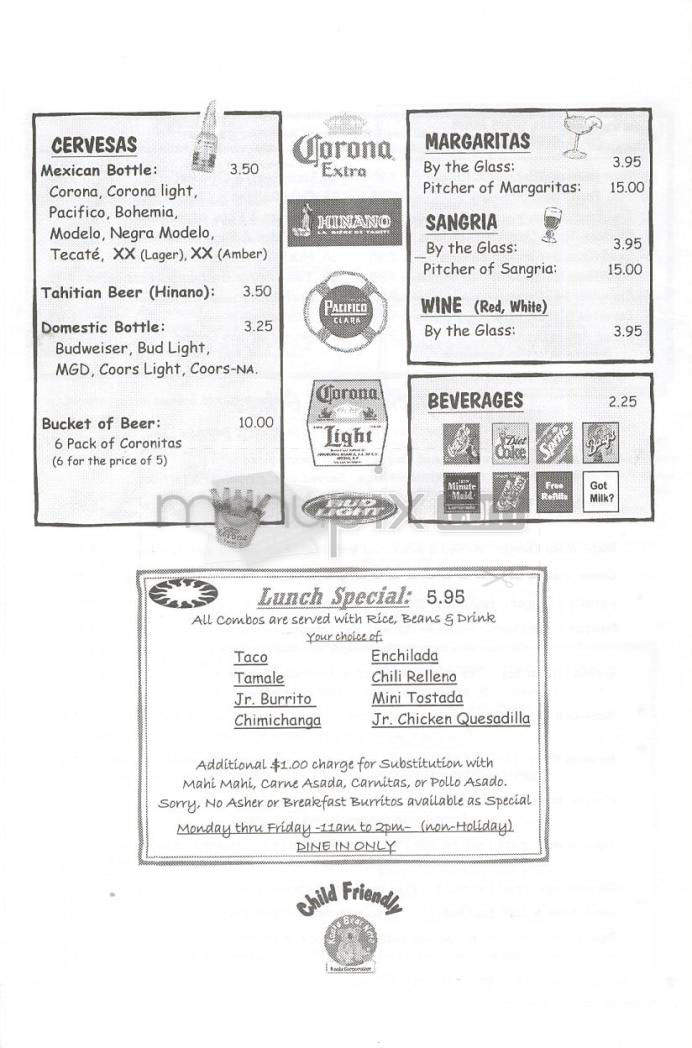 El Gringo Manhattan - Manhattan Beach, CA menu_pic