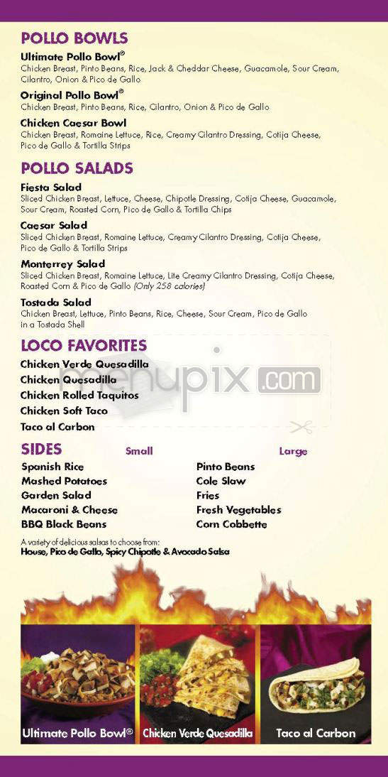El Pollo Loco - El Segundo, CA menu_pic