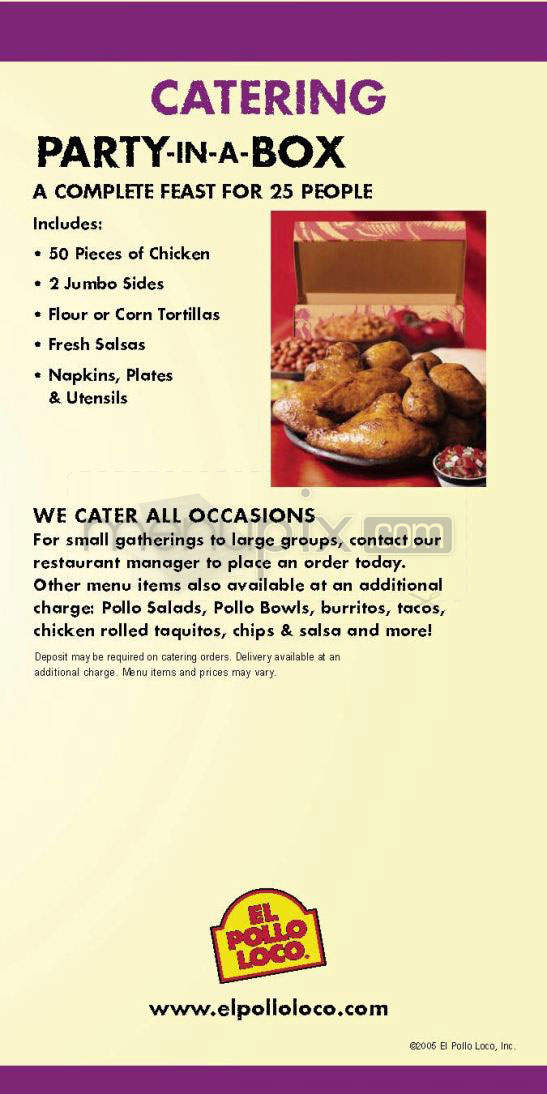 El Pollo Loco - El Segundo, CA menu_pic