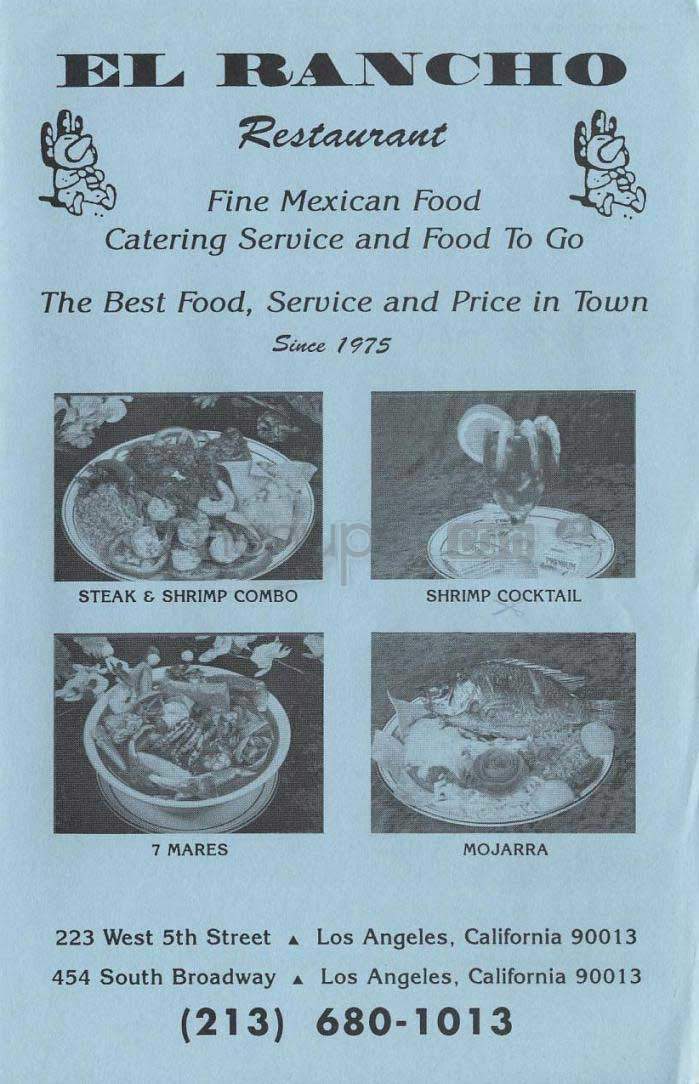 El Rancho - Los Angeles, CA menu_pic