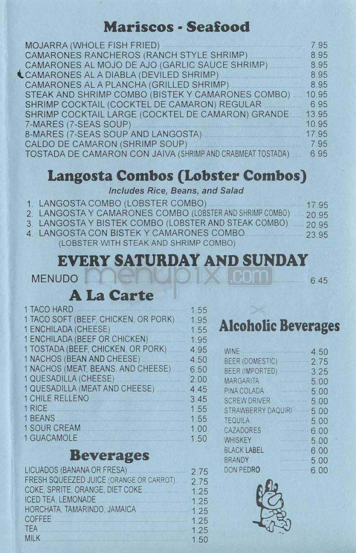 El Rancho - Los Angeles, CA menu_pic